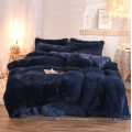 4-pcs solid plush shaggy fur comforter bedding sets